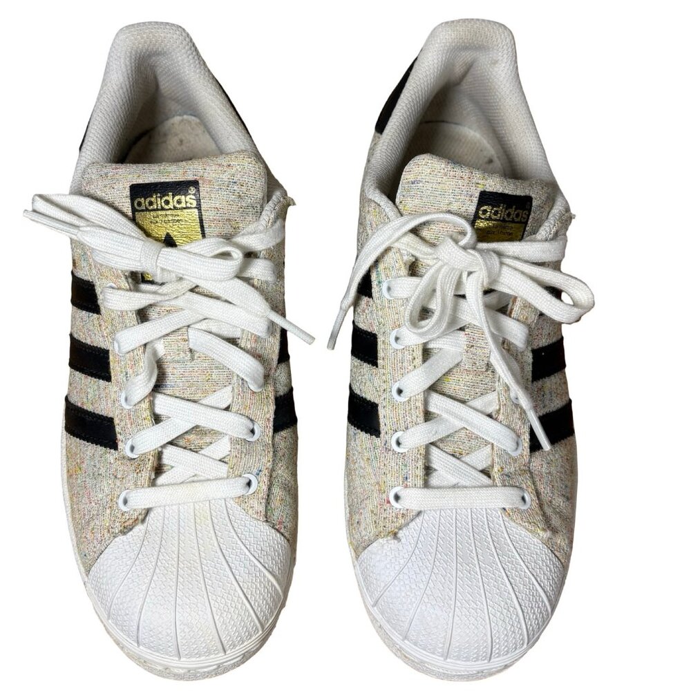 Adidas Superstar Tan Speckled Canvas Shell Toe Sneakers Women 6 - Picture 3 of 10